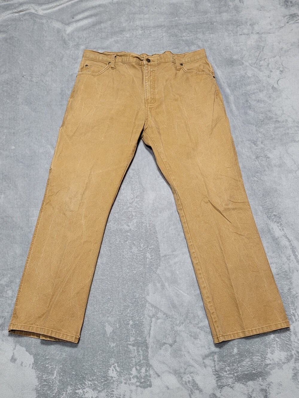 Dickies Mens Duck Canvas Carpenter Pants Brown Workwear Size 38x30